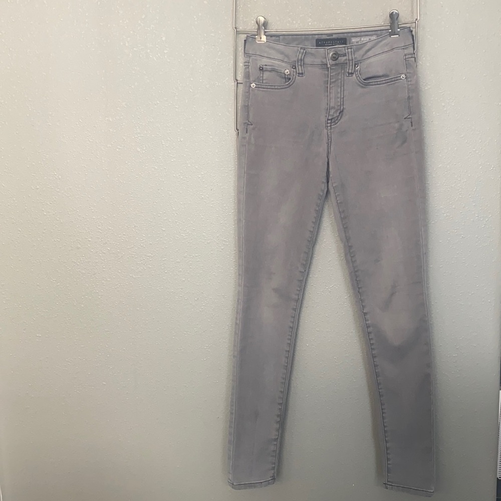 Aeropostale Gray High Waisted Jegging Size 0